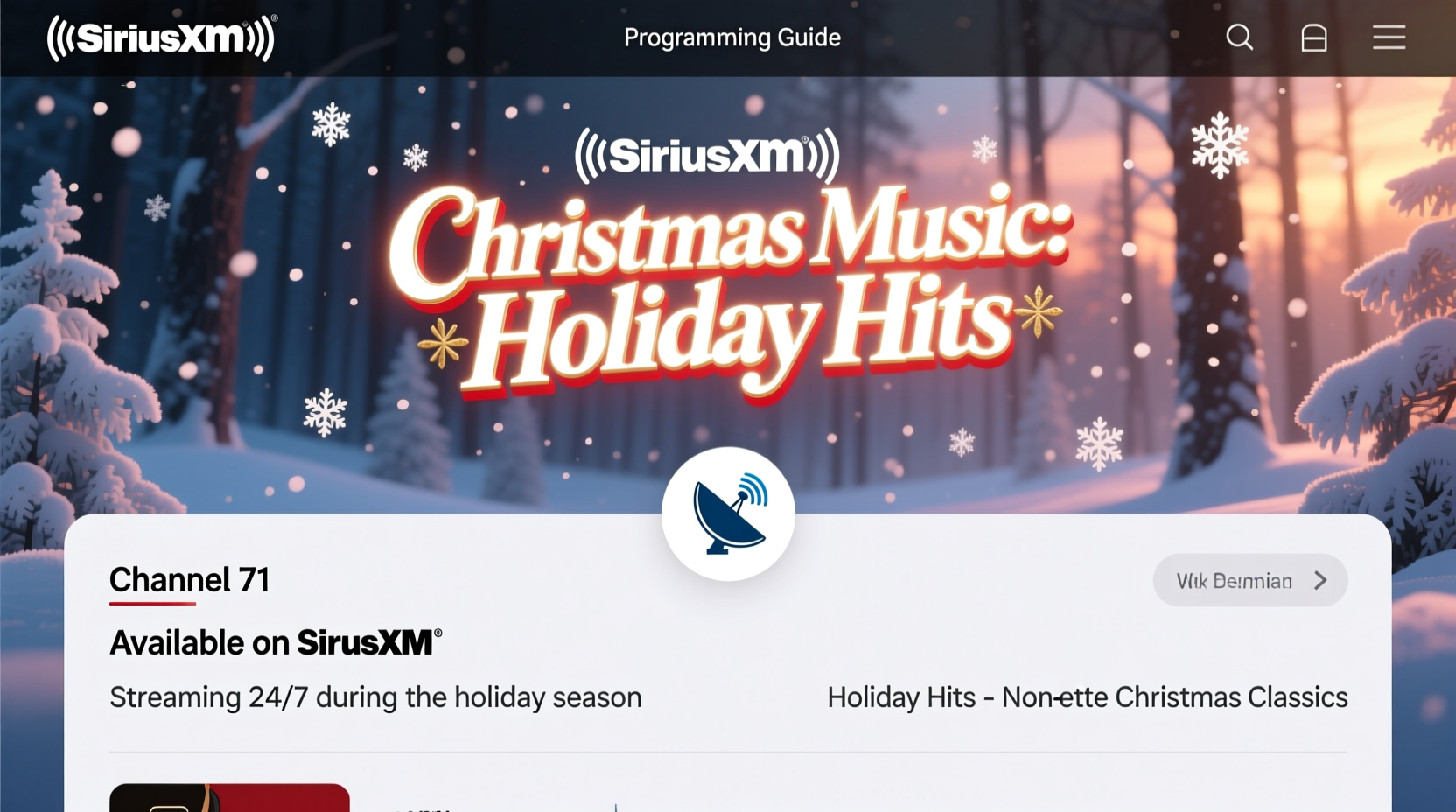 what sirius channel is christmas music