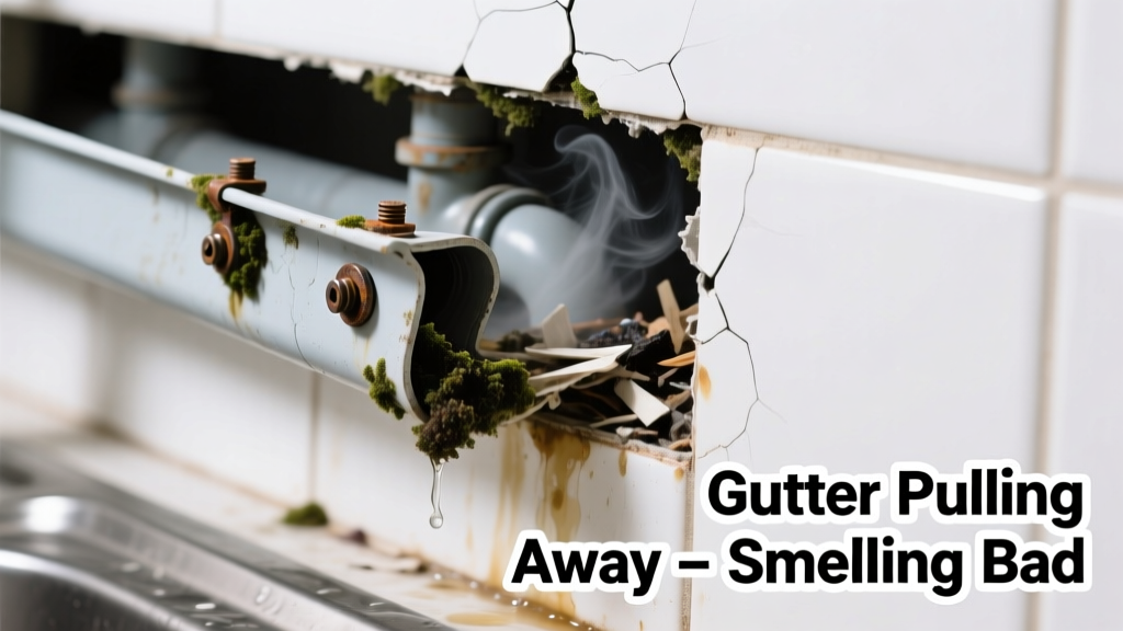 Gutter Pulling Away & Smelling Bad: Quick Diagnosis