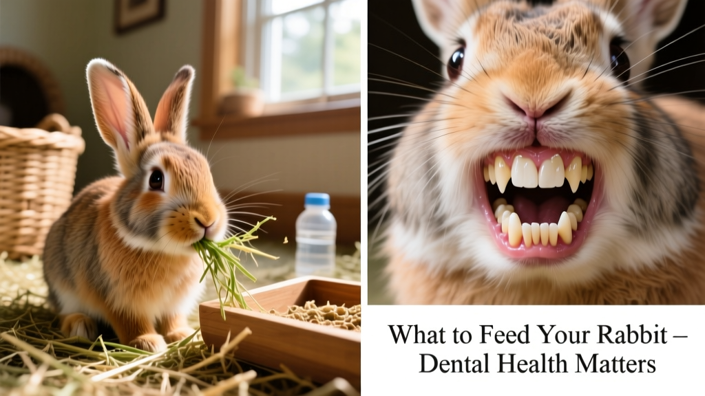 Side-by-side comparison of healthy rabbit teeth and overgrown molars, illustrating dental importance