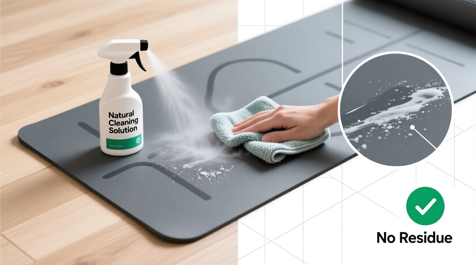 how to clean a yoga mat without leaving residue behind