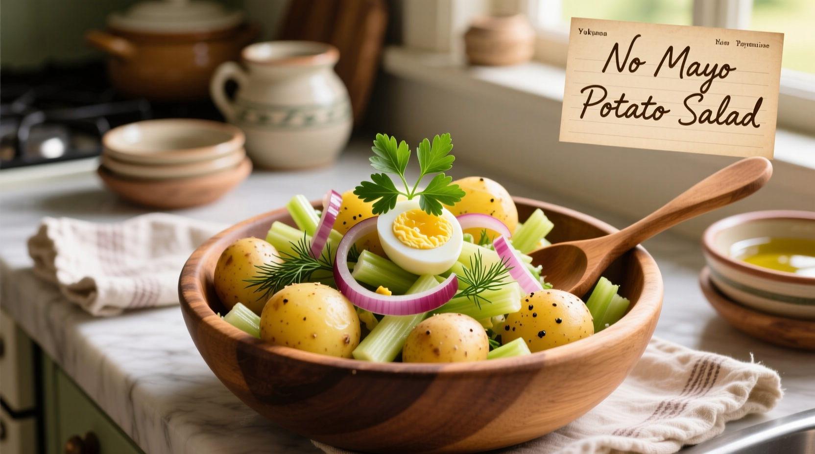 Creamy Potato Salad Recipe Without Mayo (5-Ingredient)