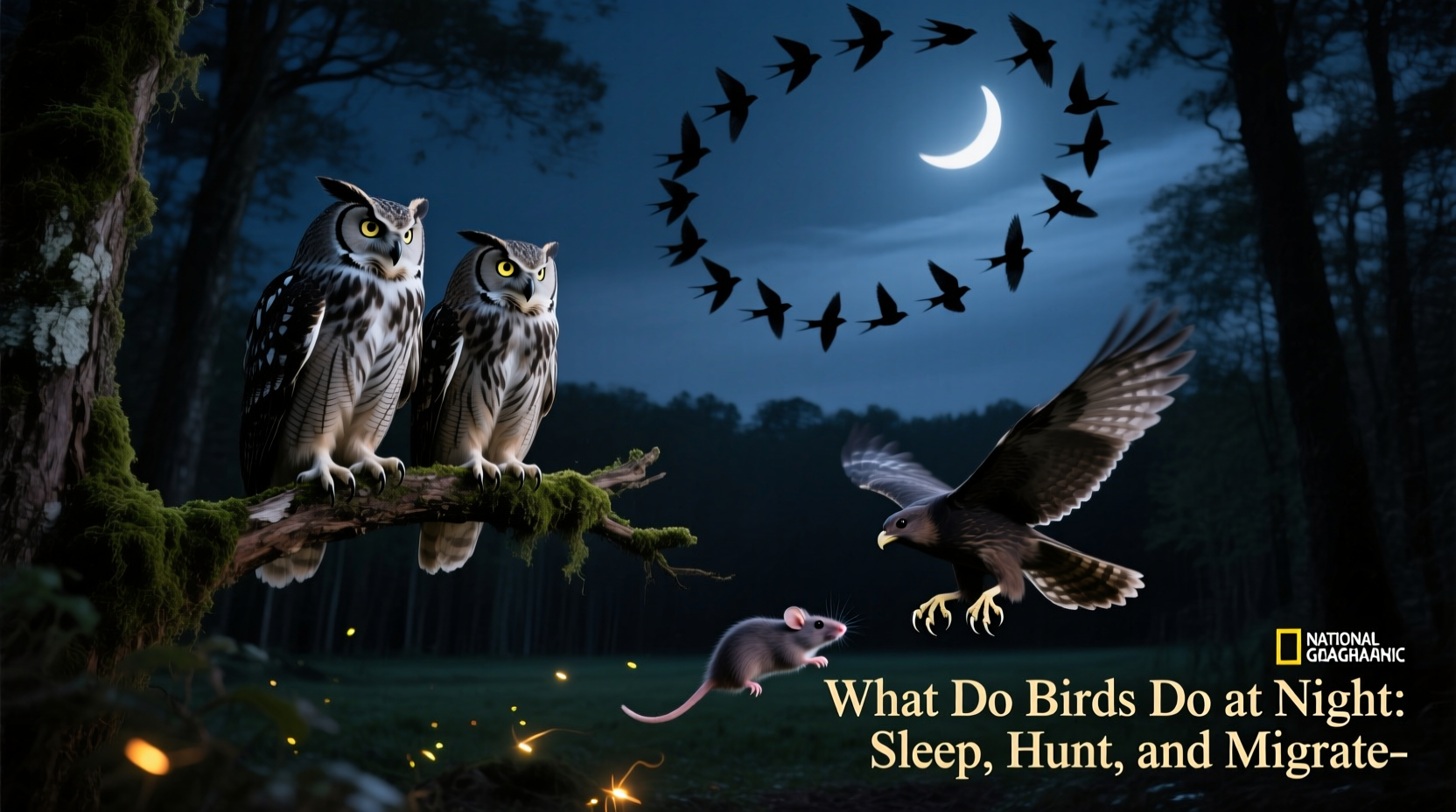 what do birds do at night