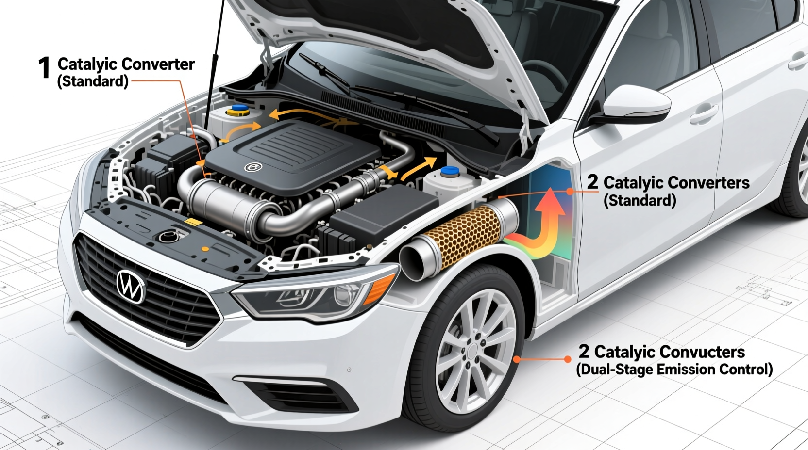 how many catalytic converters are in a car
