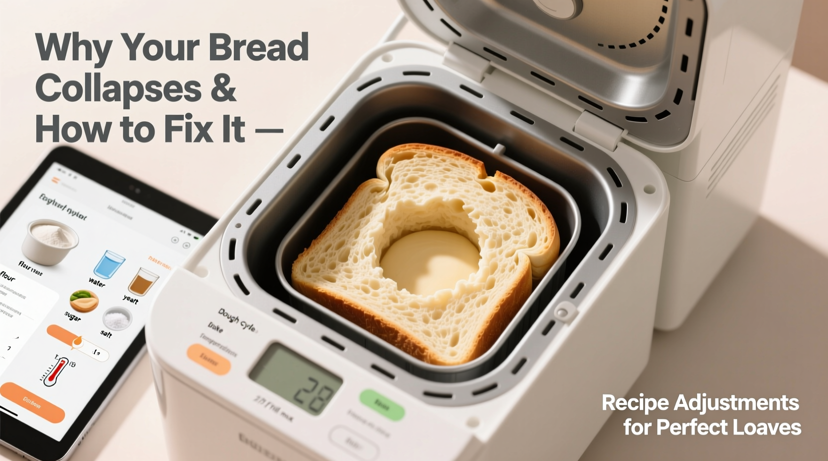 why does my bread machine collapse in the middle recipe adjustments that fix it