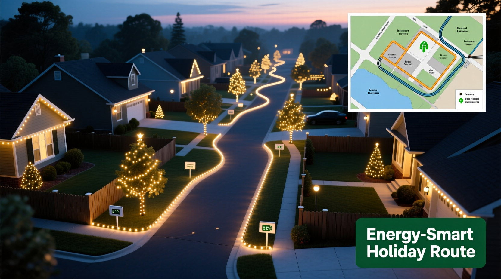how to plan a christmas light route for maximum visibility and minimal power use