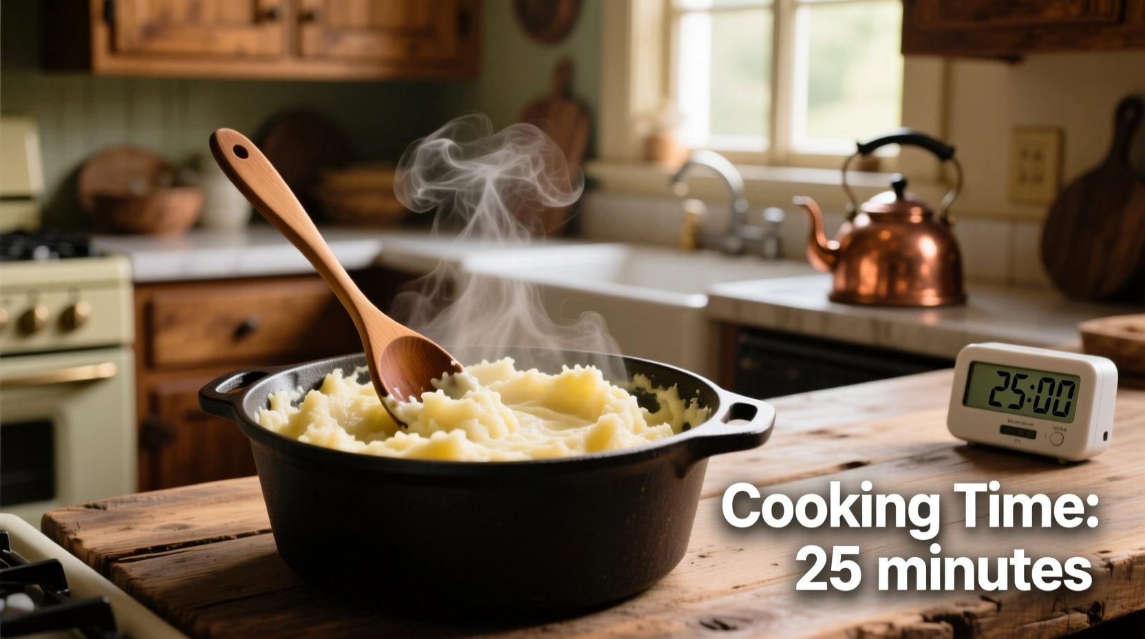 Mashed Potatoes Cooking Time: 25-35 Minutes Total