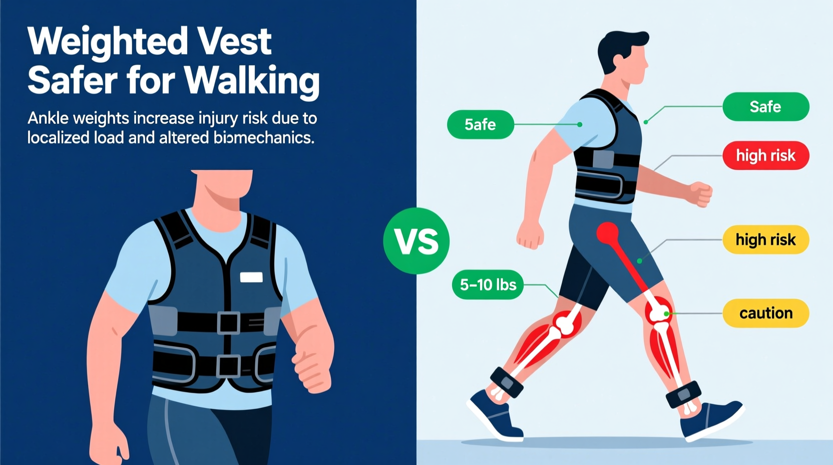 weighted vest vs ankle weights which is safer for adding resistance to walks