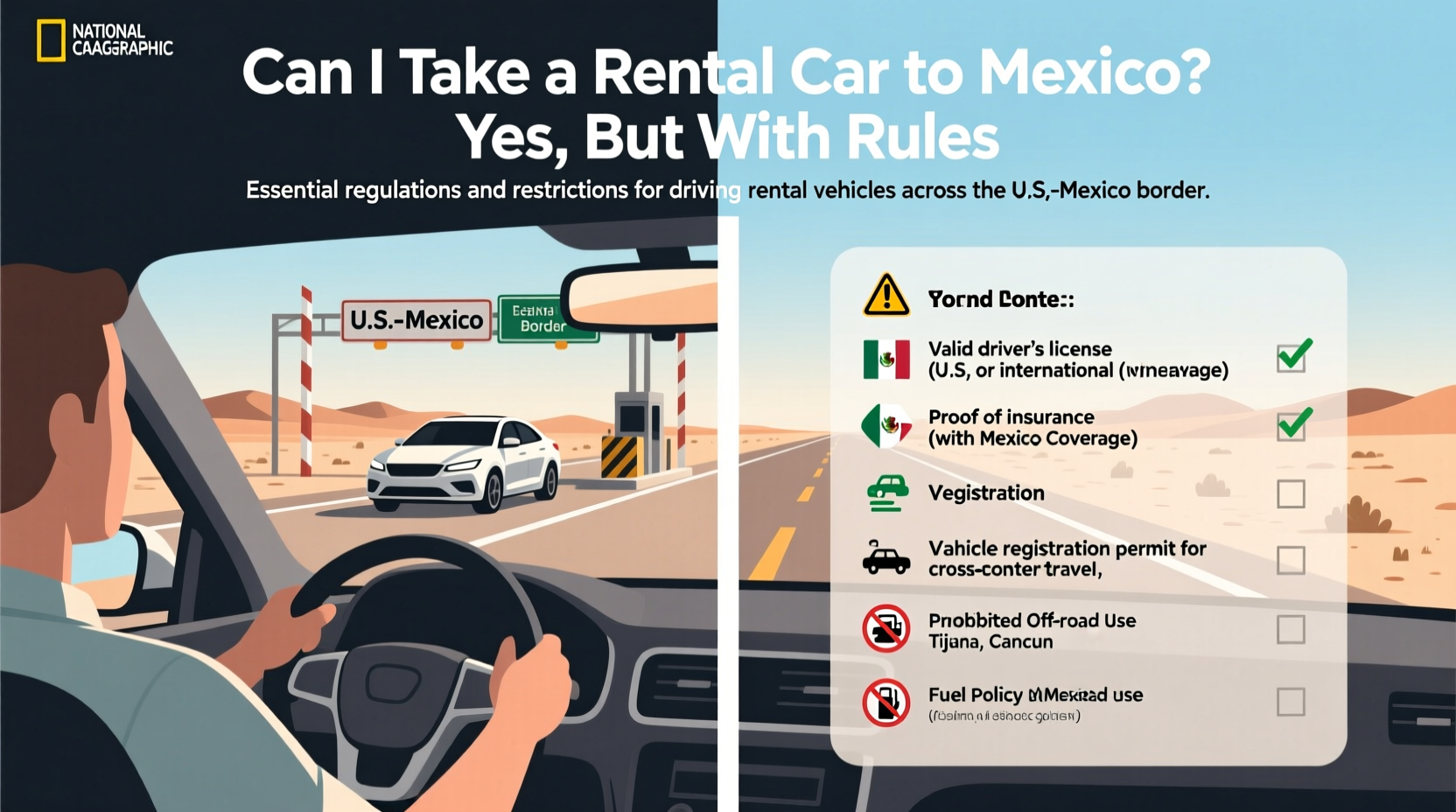 can i take a rental car to mexico