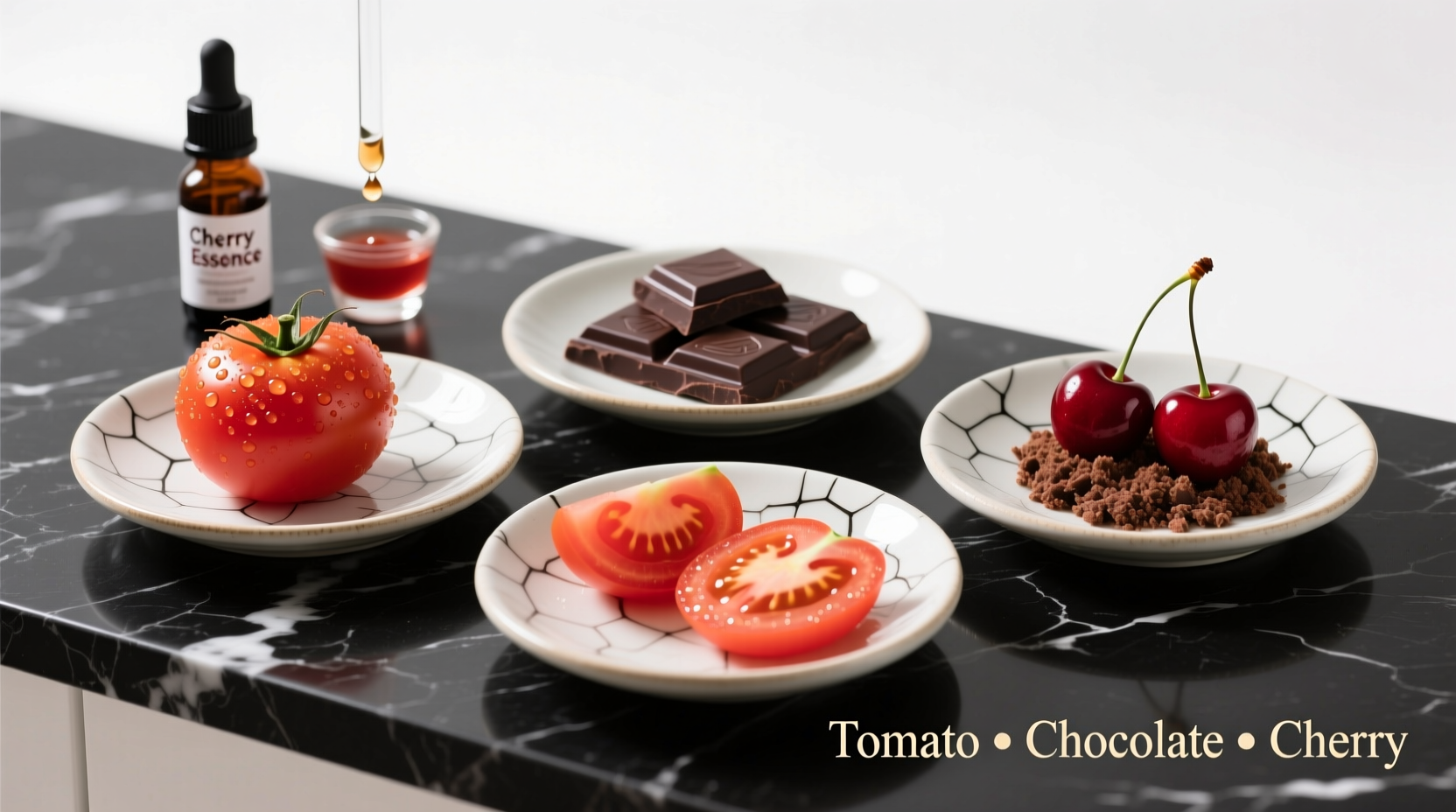 Tomato chocolate cherry flavor pairing demonstration