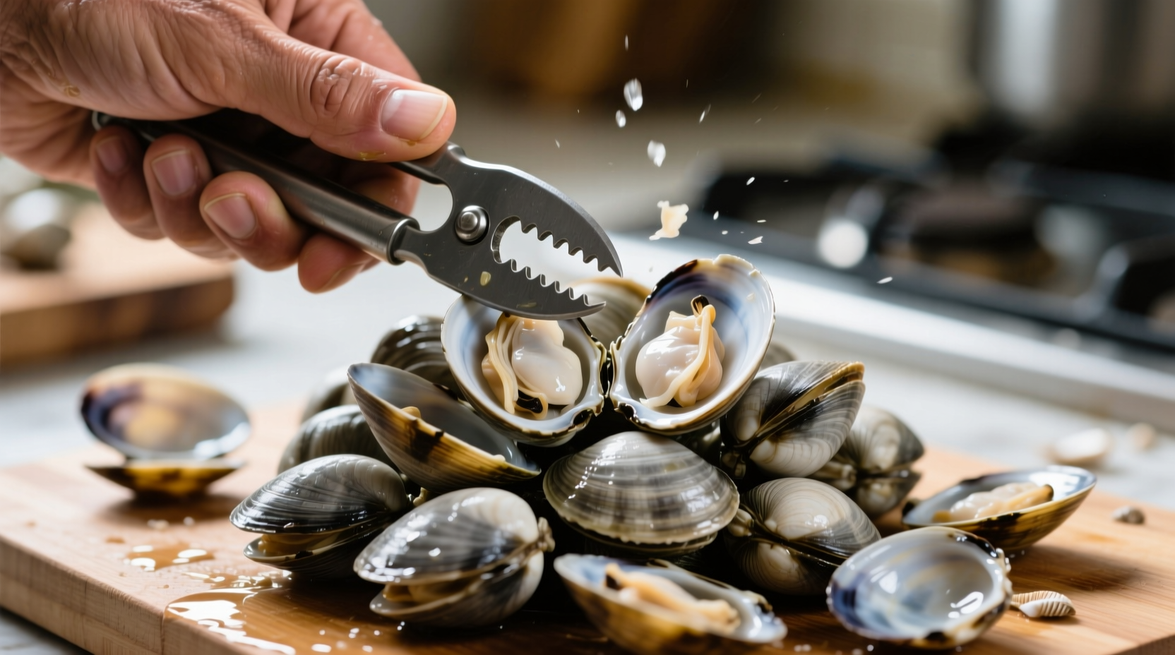 the easiest way to shuck a bunch of clams at once