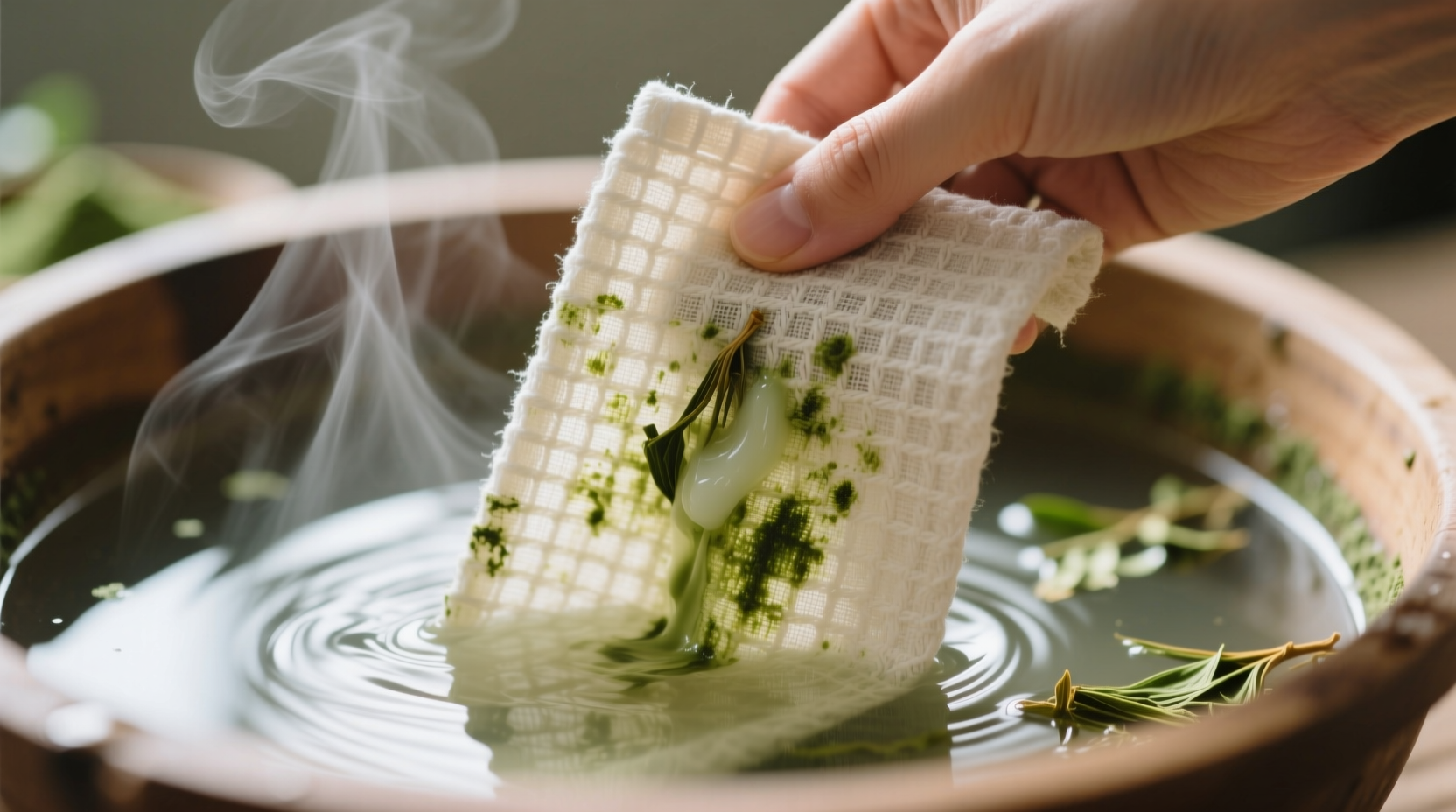 how to remove dried matcha stain from organic cotton