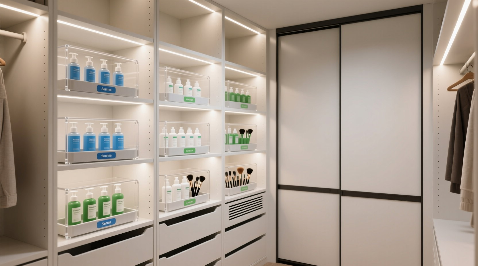 closet organization tips for uv wands sanitizing trays