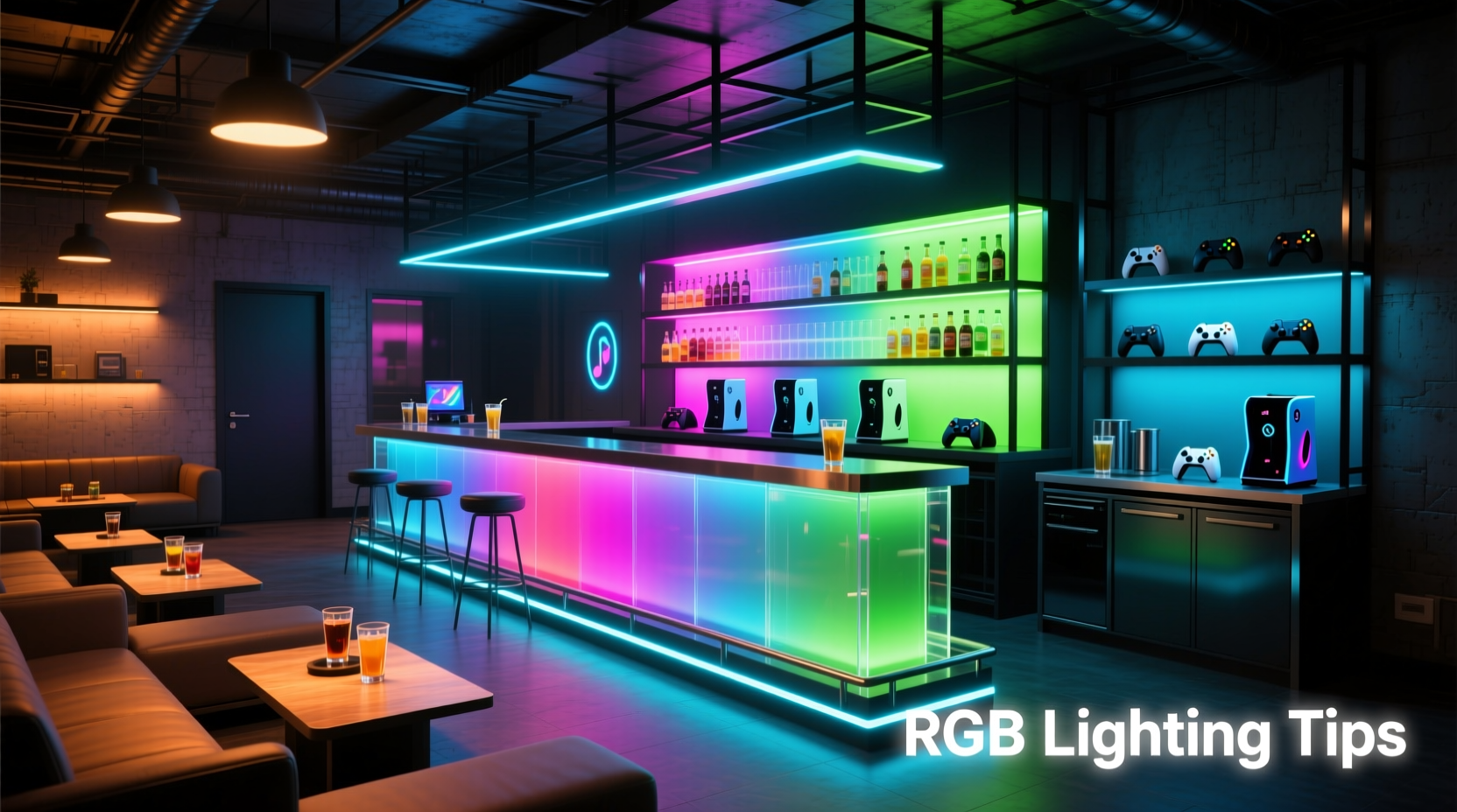 Gaming Bar Setups RGB Lighting Tips For Drink Zones Near Consoles
