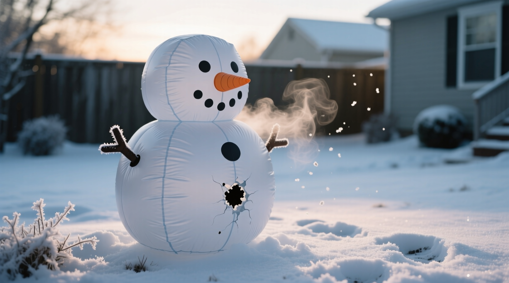 why does my inflatable snowman deflate overnight despite no visible holes