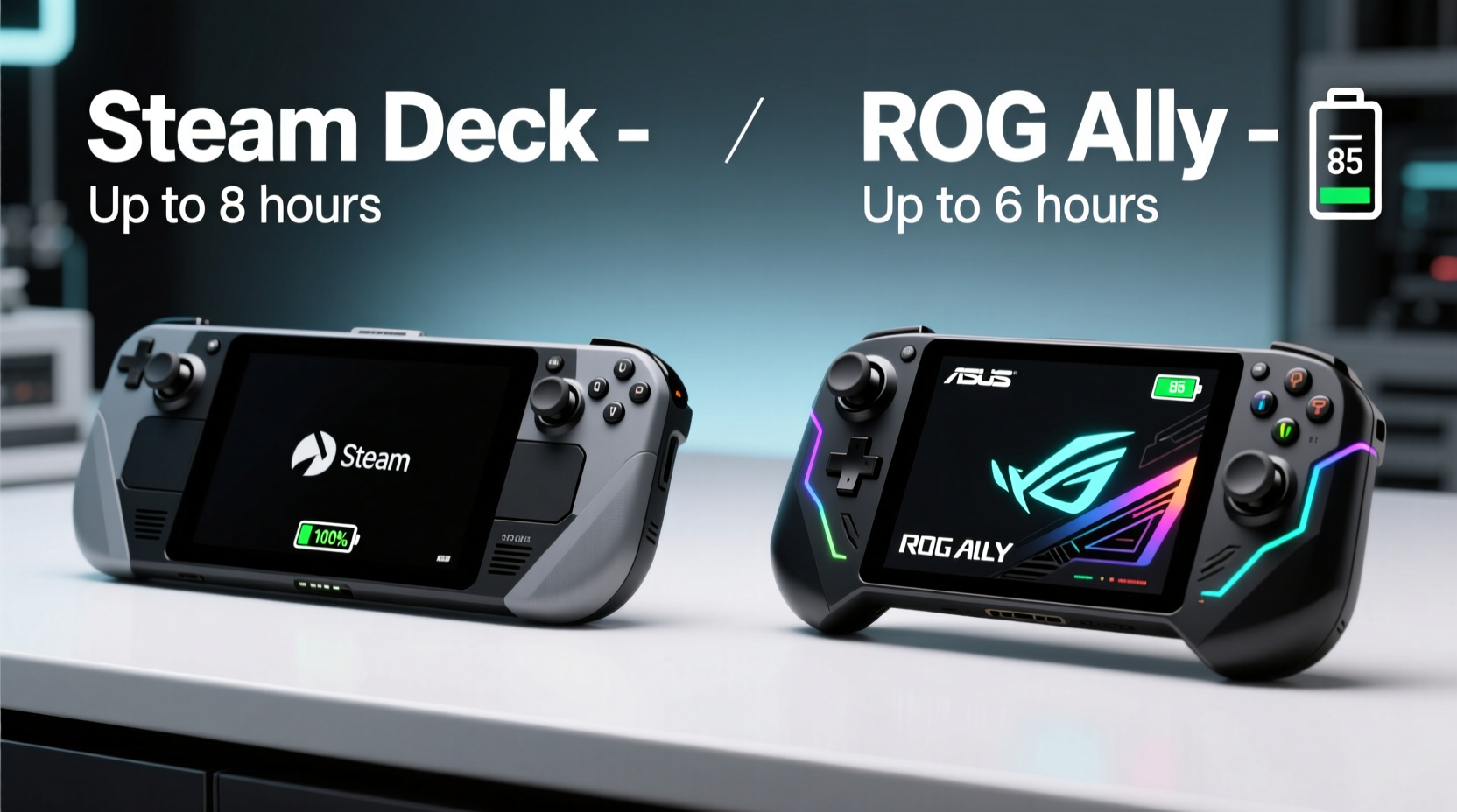 steam deck vs rog ally which handheld is better for battery life