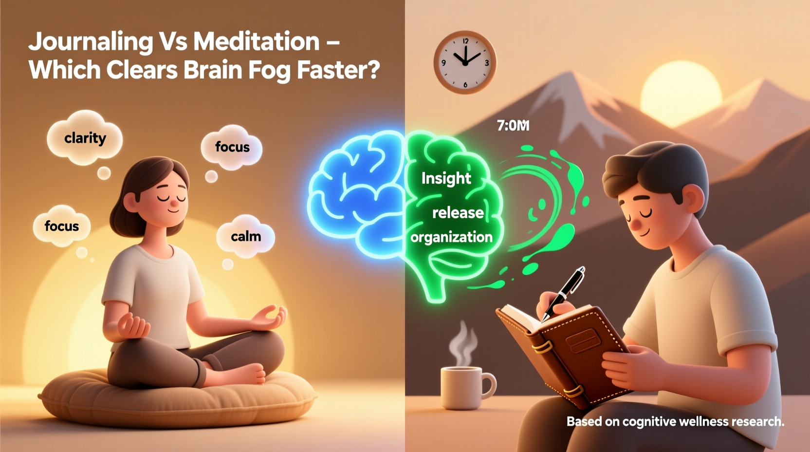 journaling vs meditation which morning routine actually reduces brain fog