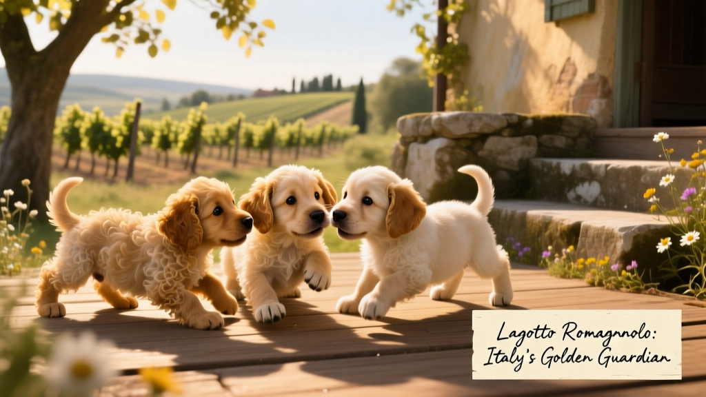 four Lagotto Romagnolo puppies