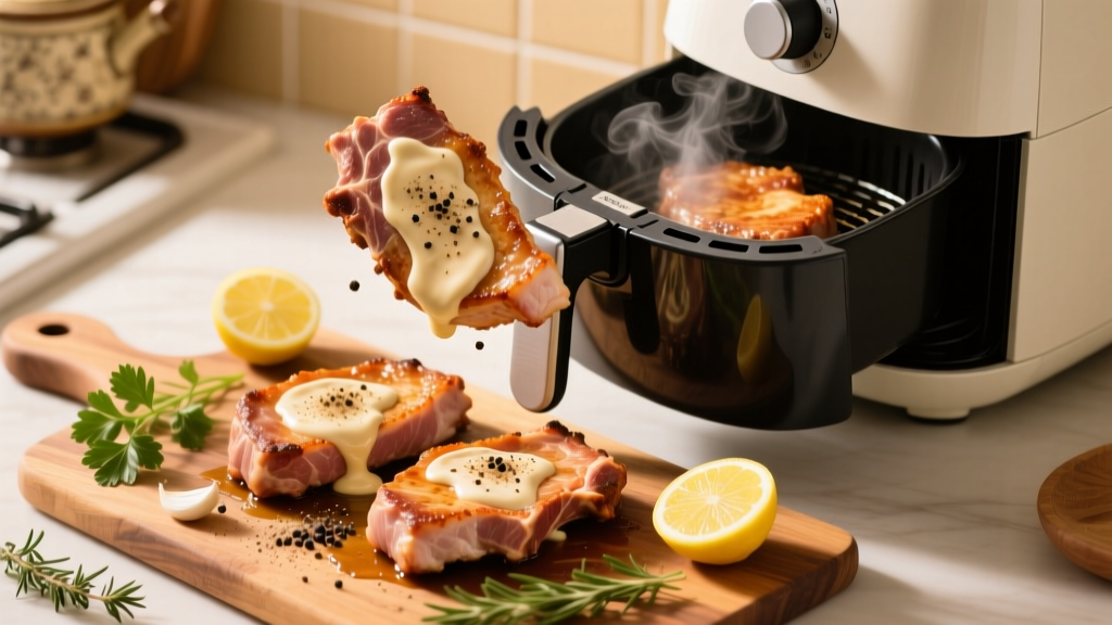 Crispy Mayo Pork Chops in Air Fryer (5-Min Prep!)