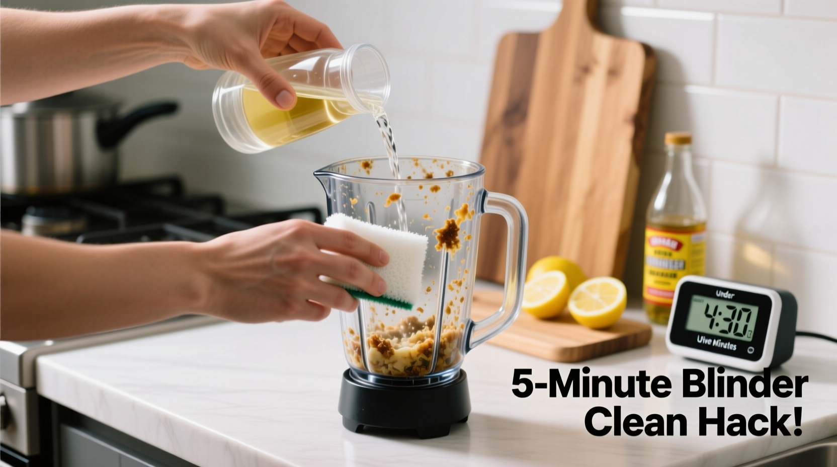 how to deep clean a blender jar with stuck on food in under five minutes