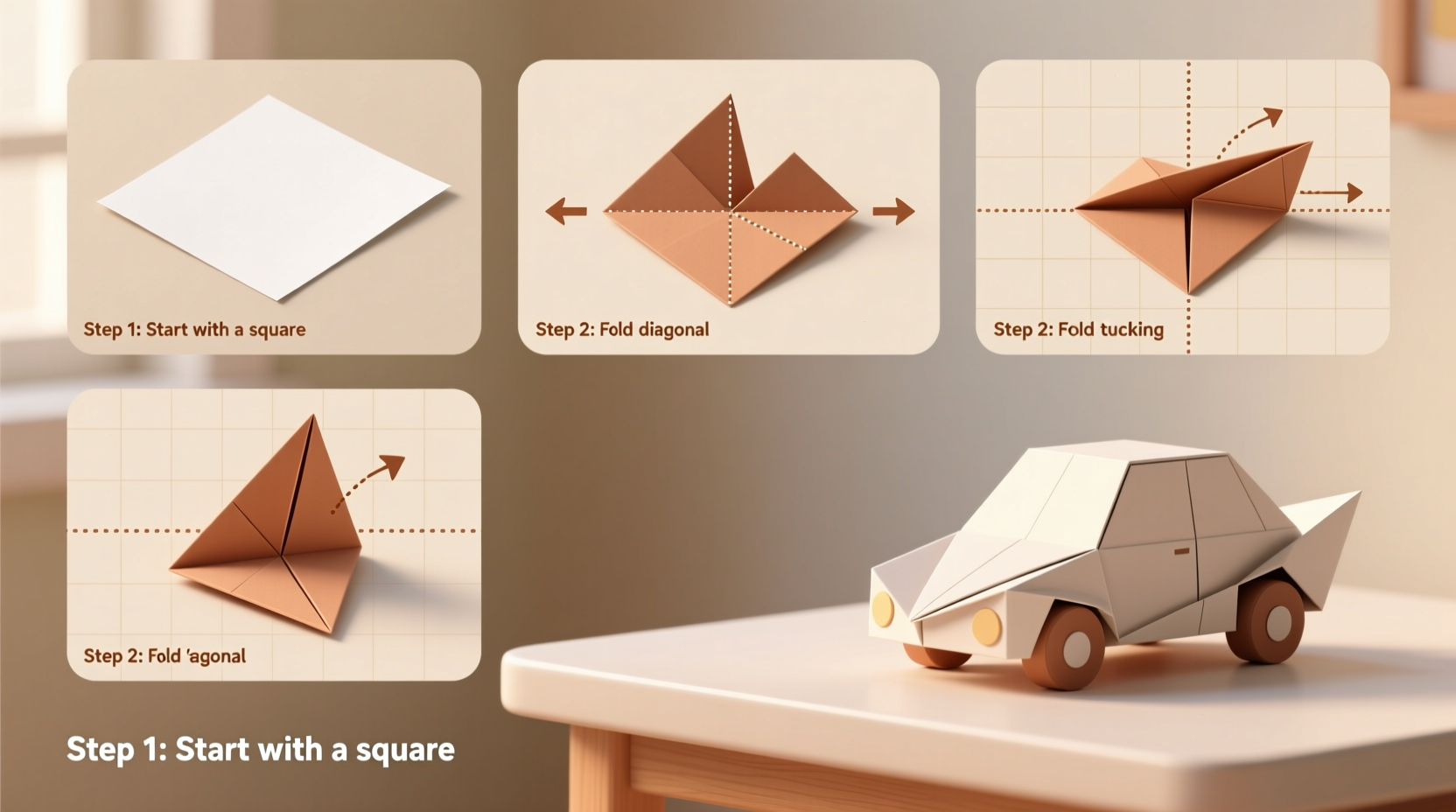 how to make car on paper