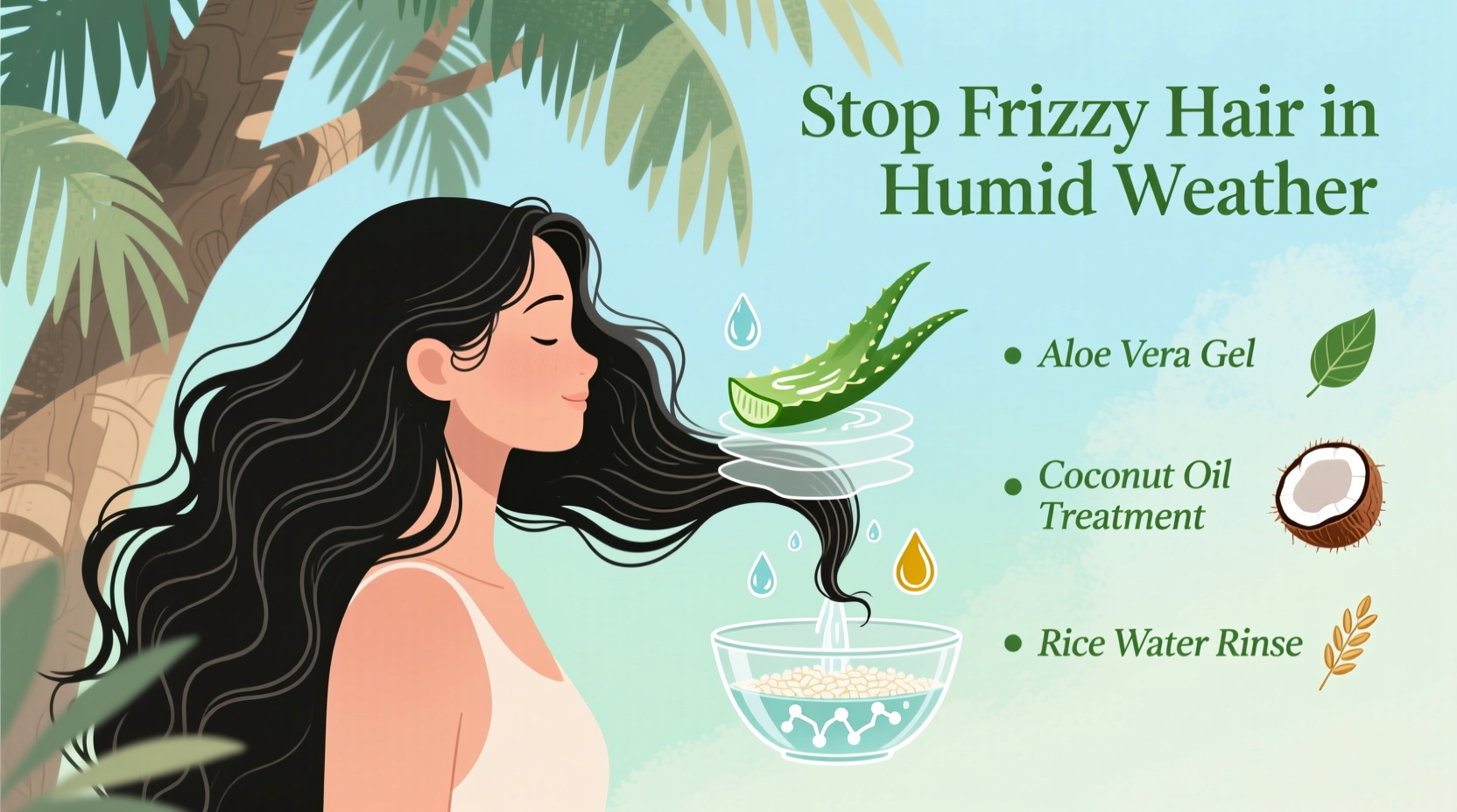 how to stop frizzy hair during humid weather using natural remedies