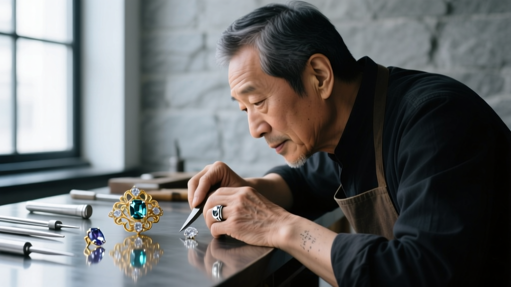 Side profile of a jeweler