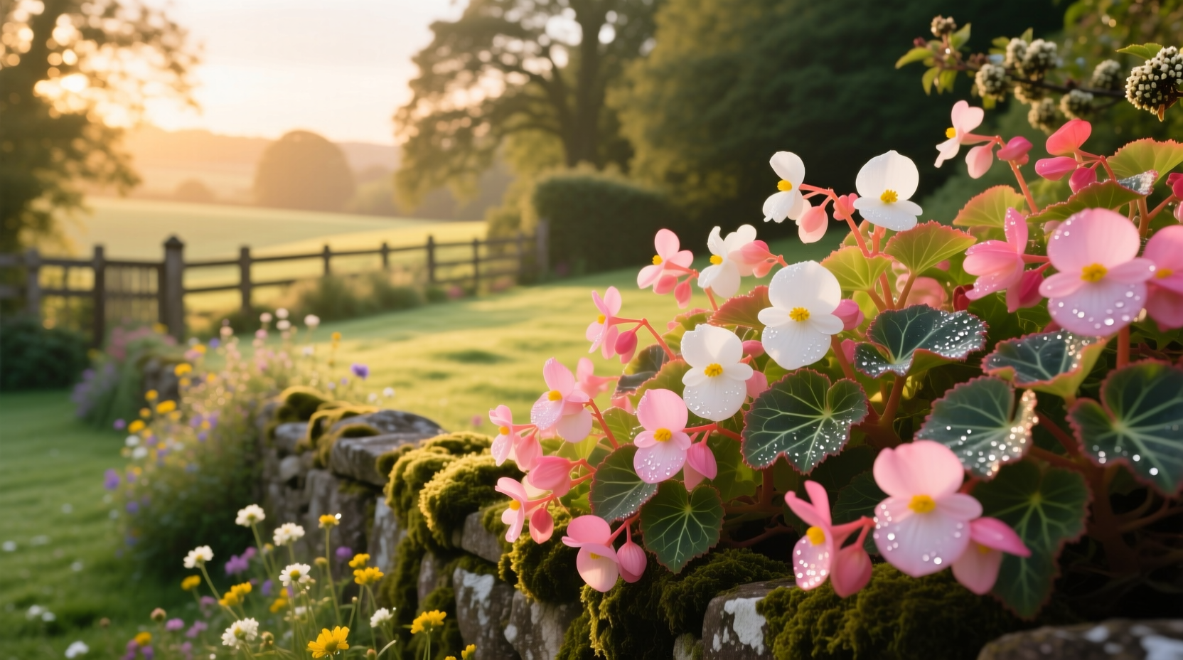 begonias in the garden