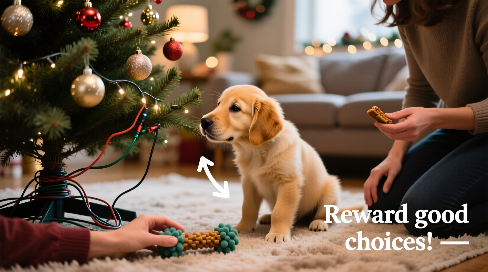 how to train a puppy not to chew christmas tree wires with positive reinforcement