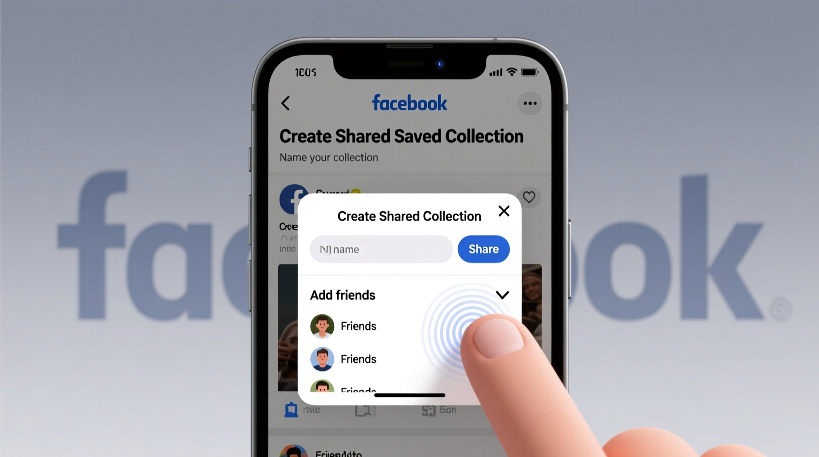 how to create a shared saved collection on facebook