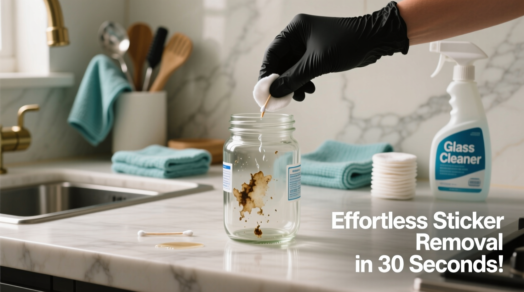 how to remove sticker residue from glass jars cleanly and quickly