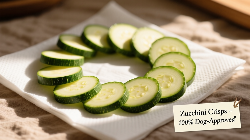 Evenly sliced zucchini rounds laid out on paper towels