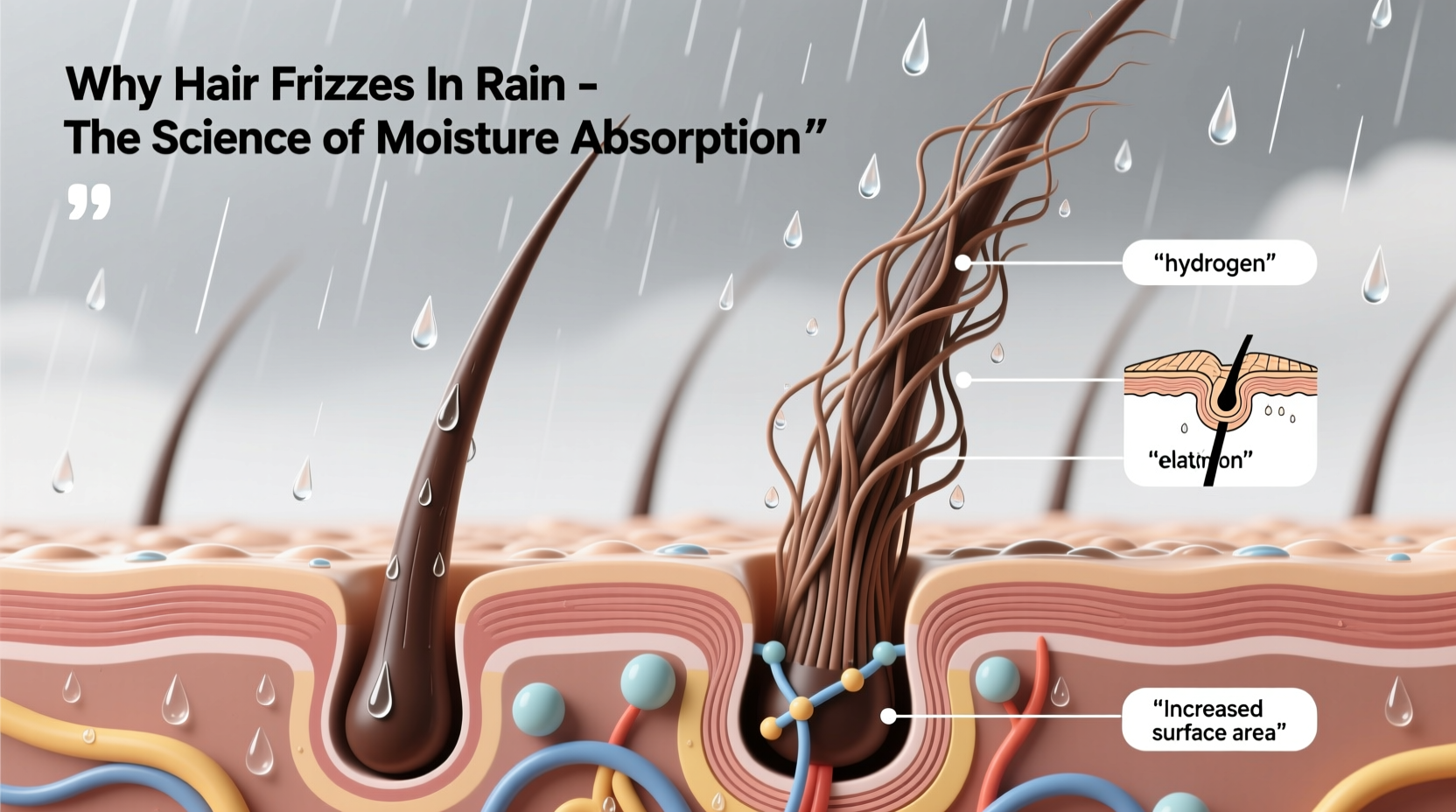 why does my hair frizz more in the rain science of moisture absorption