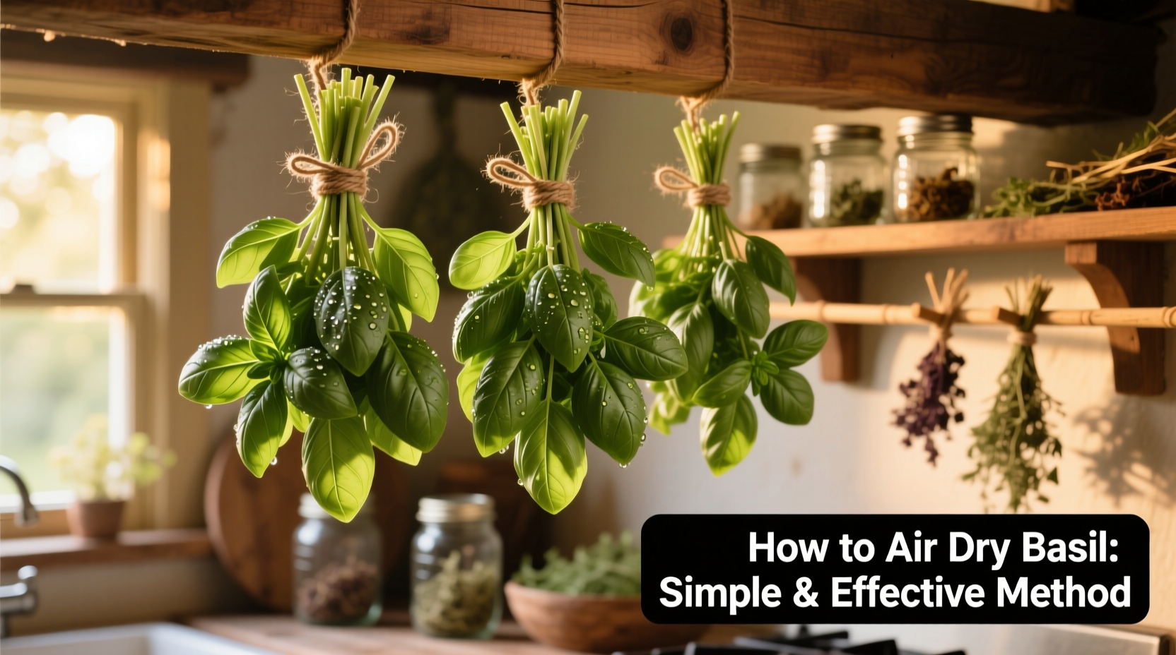 Air Dry Basil in 3 Steps | TheHomeSprouts