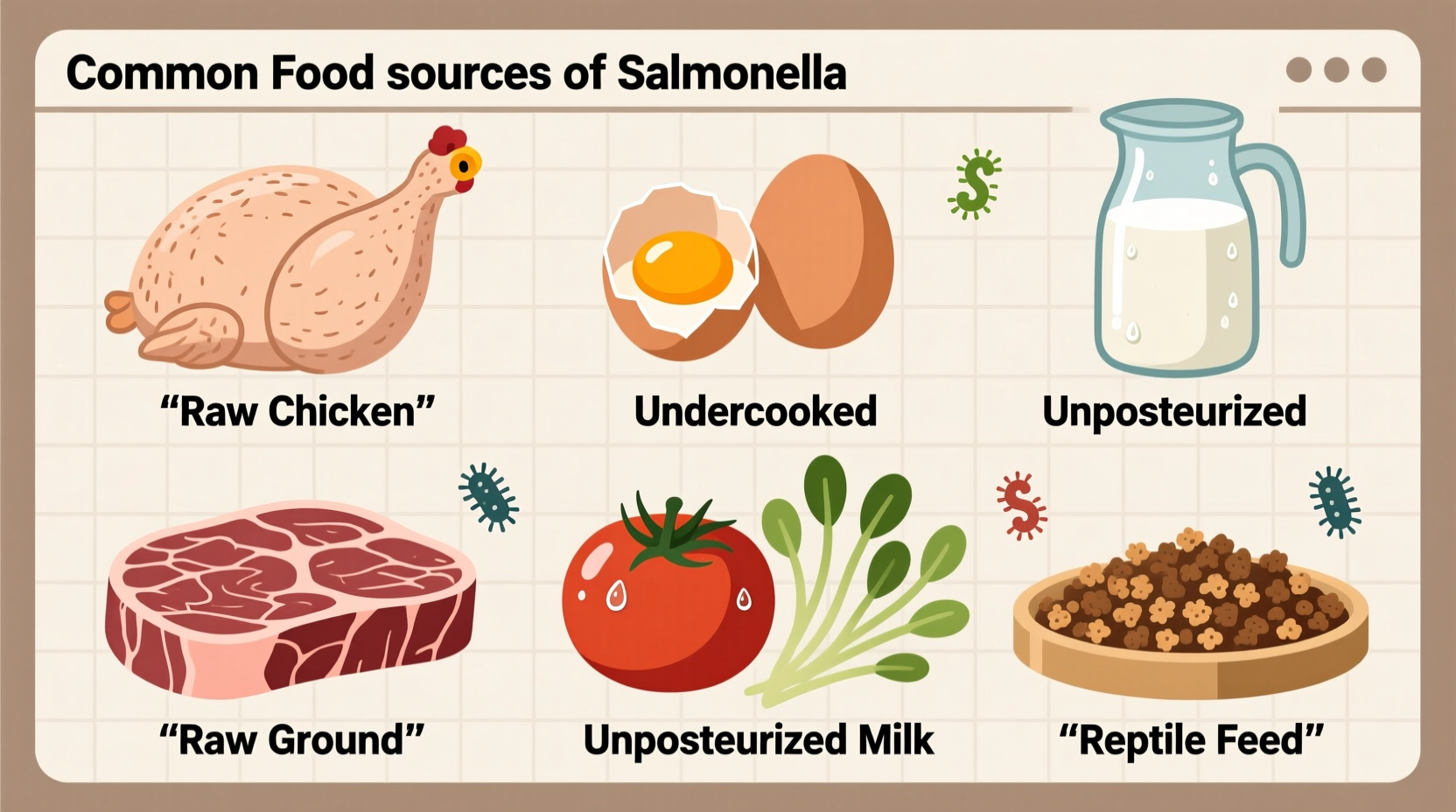 what are the common food sources of salmonella