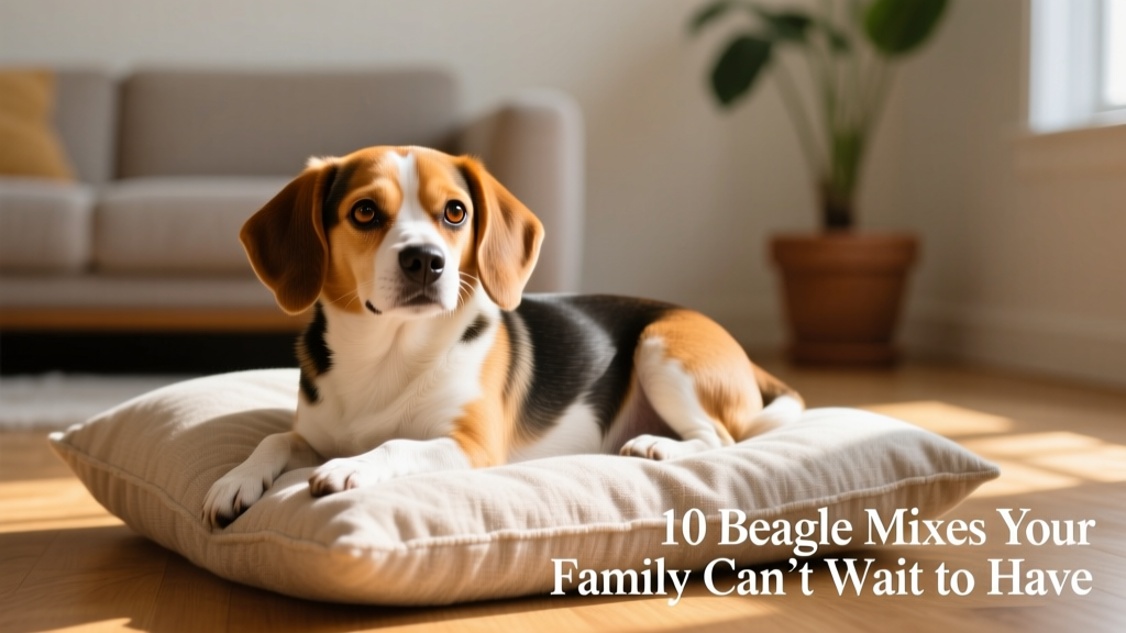 chihuahua beagle mix cheagle with chihuahua face and beagle markings lying on pillow