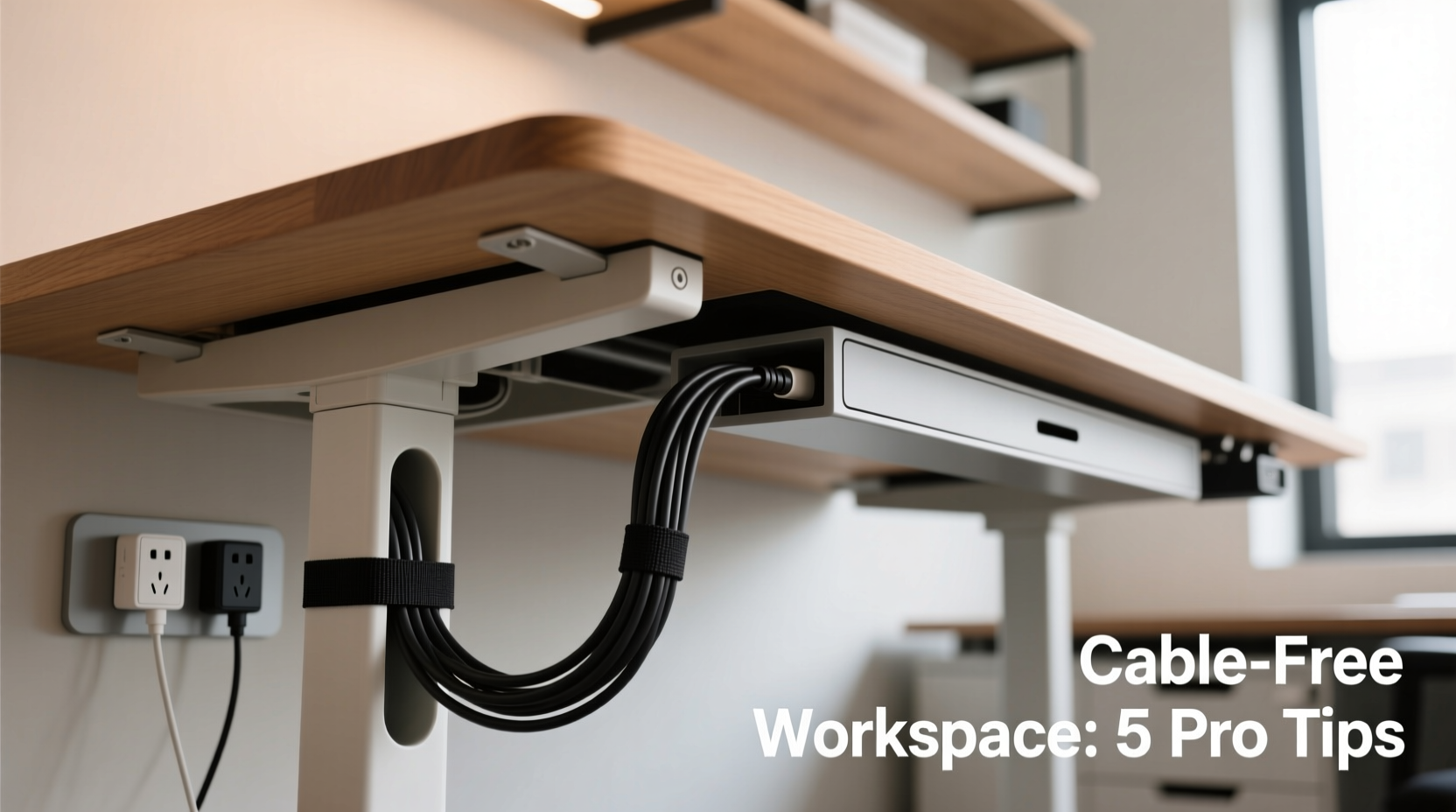 best ways to hide cables on a standing desk for a clean workspace
