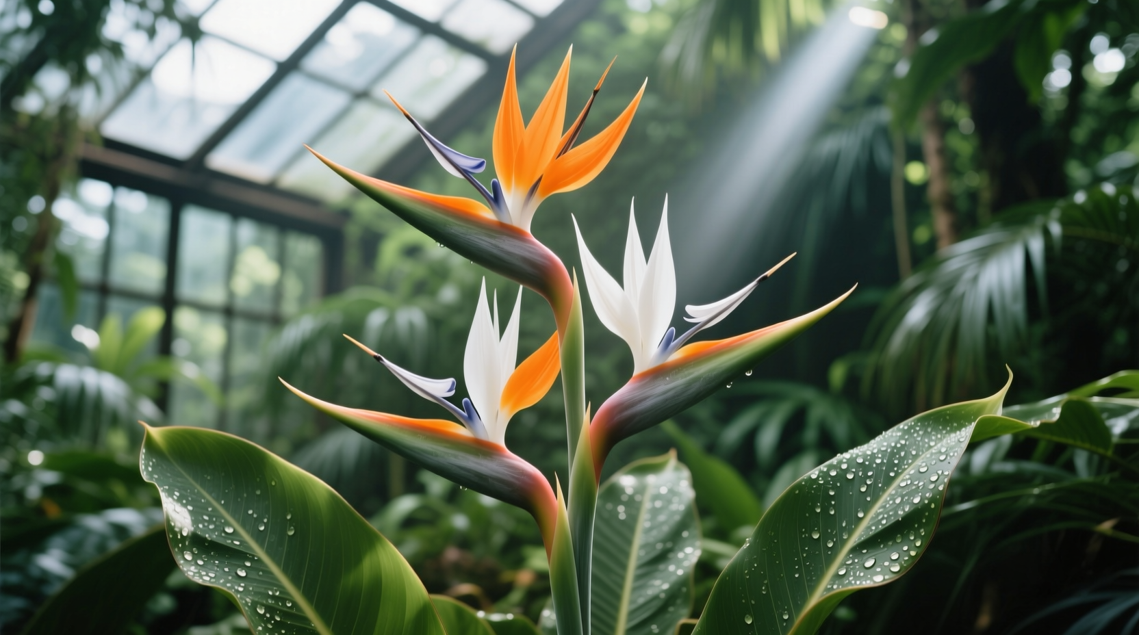 white birds of paradise plant
