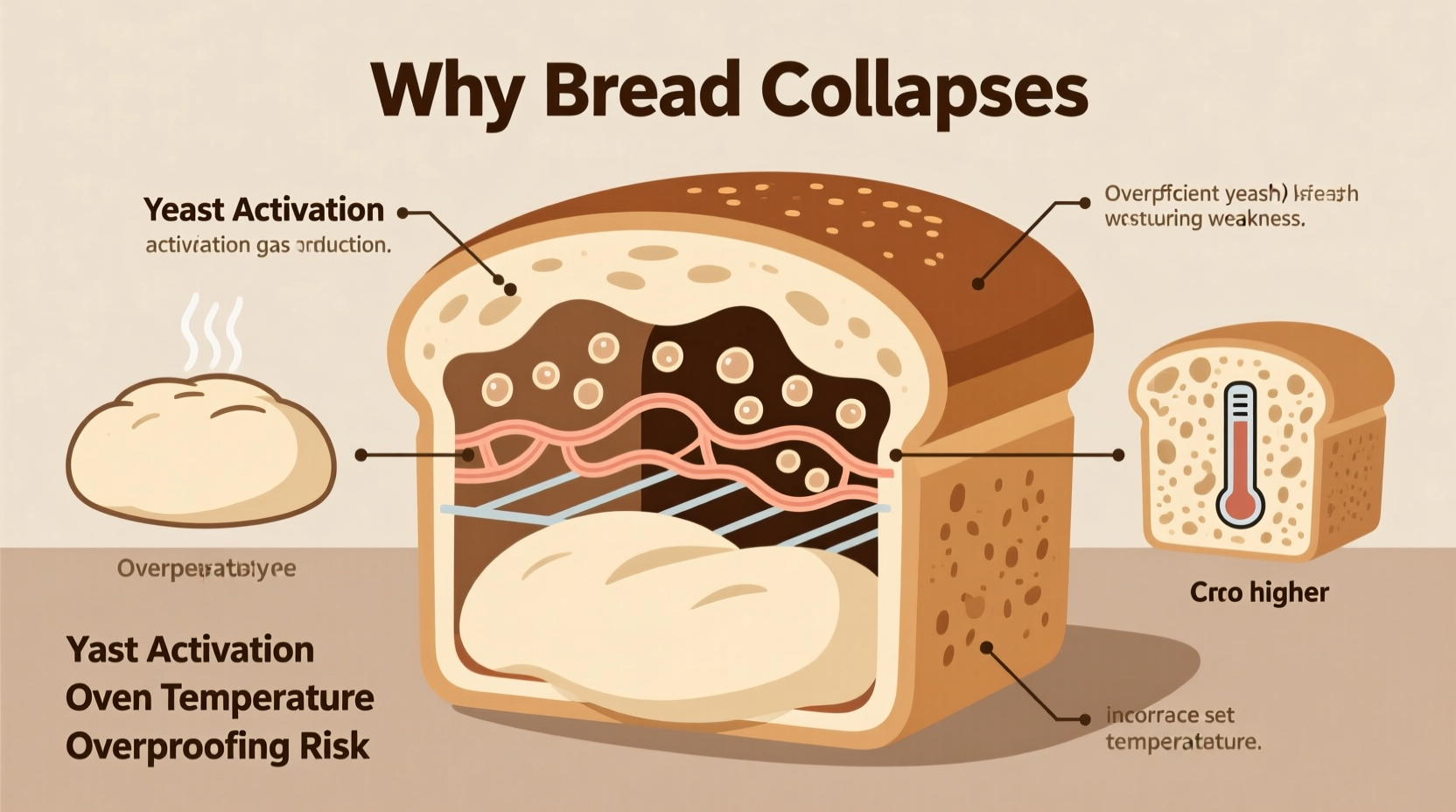 why does my bread always collapse in the middle possible yeast or oven temperature errors