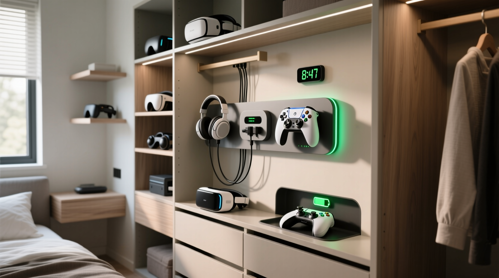 closet organization tips for gaming controllers batteries