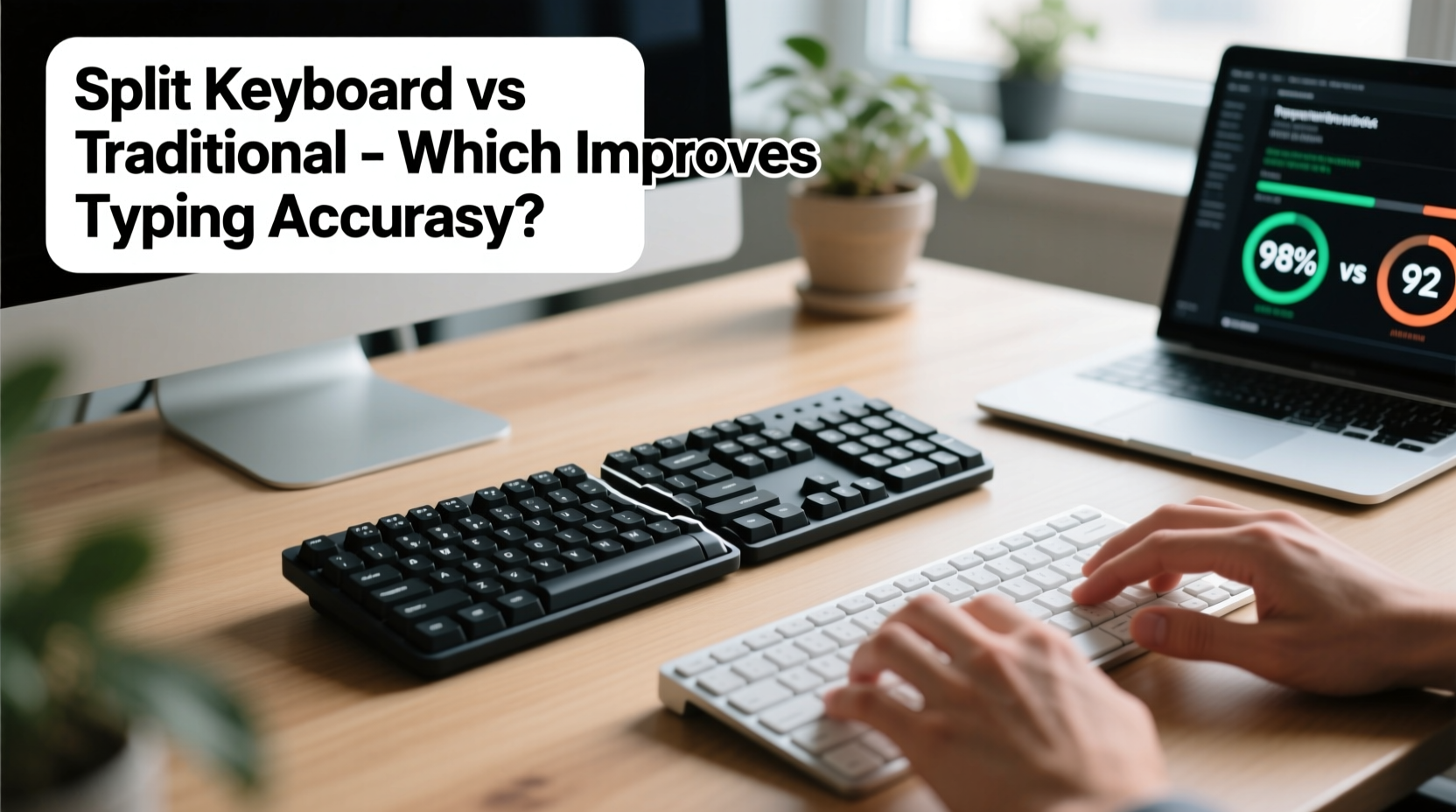 split keyboard vs traditional which improves typing accuracy