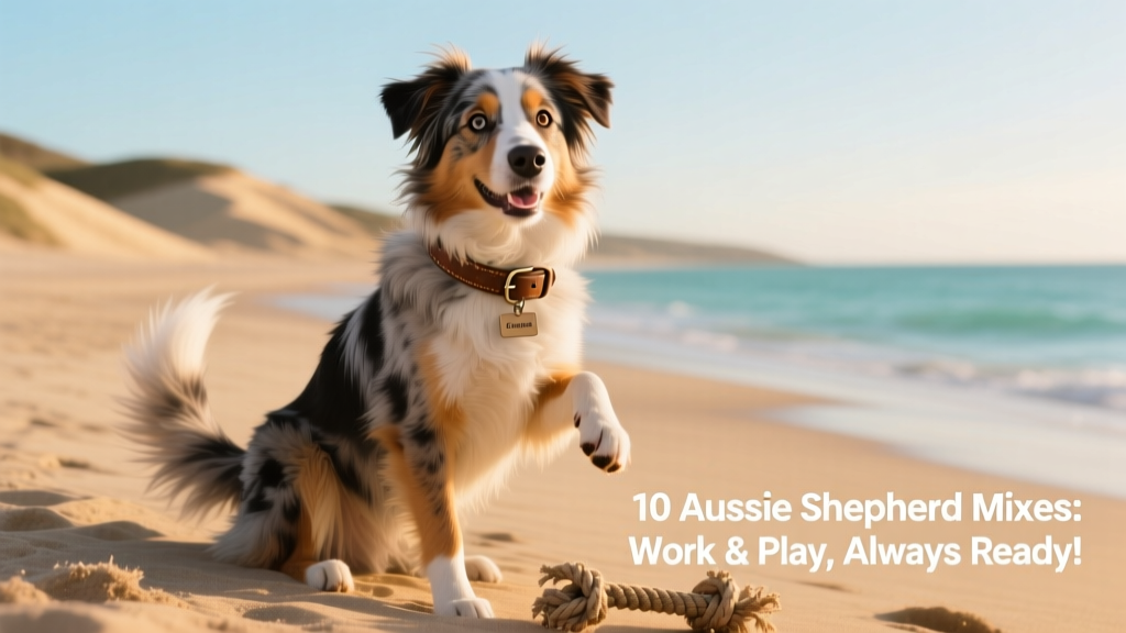 aussiedoor sitting on beach