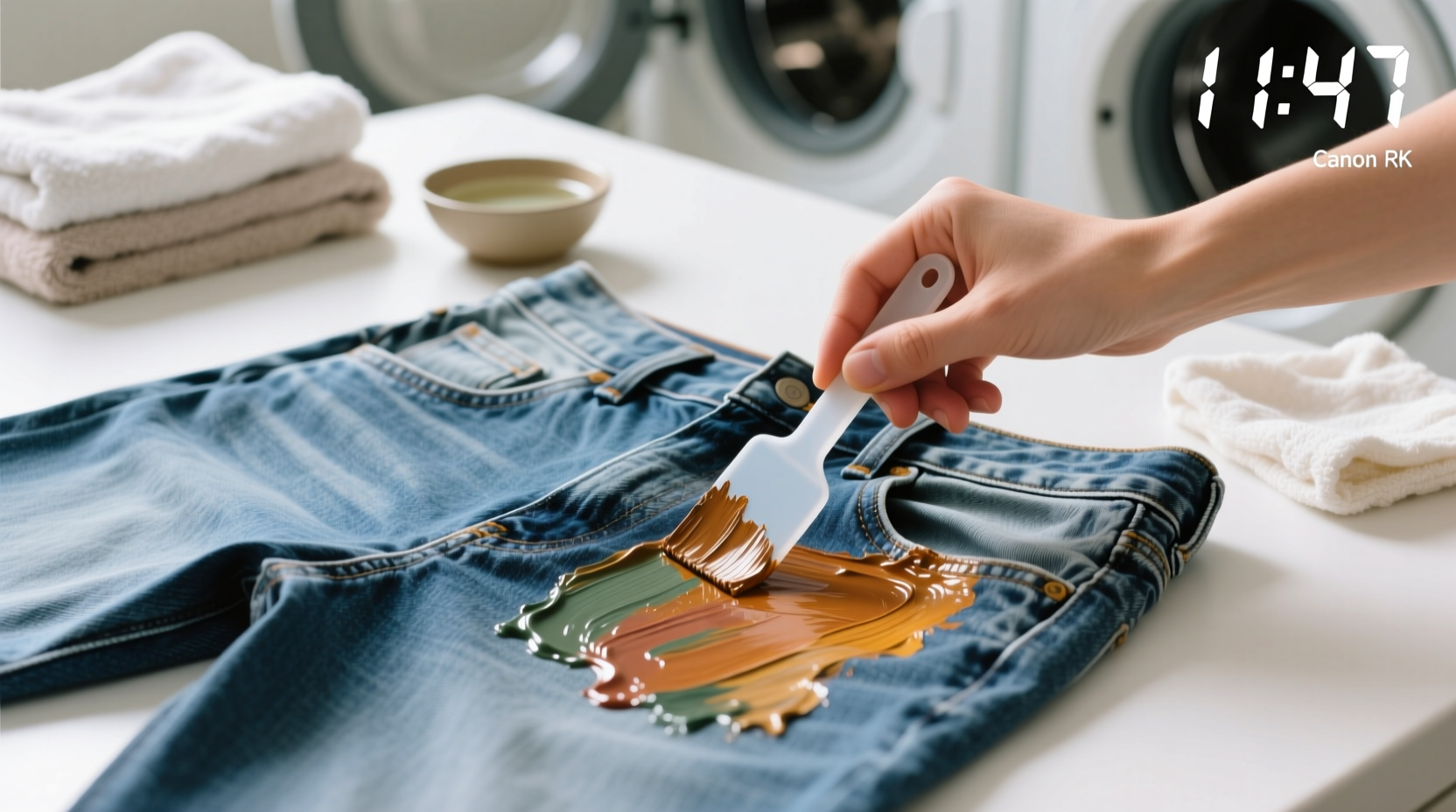 remove dried acrylic paint from jeans safely