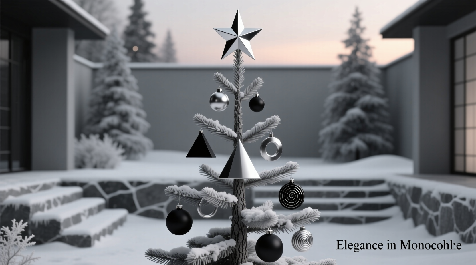 how to design a monochrome christmas tree with elegant color coordination