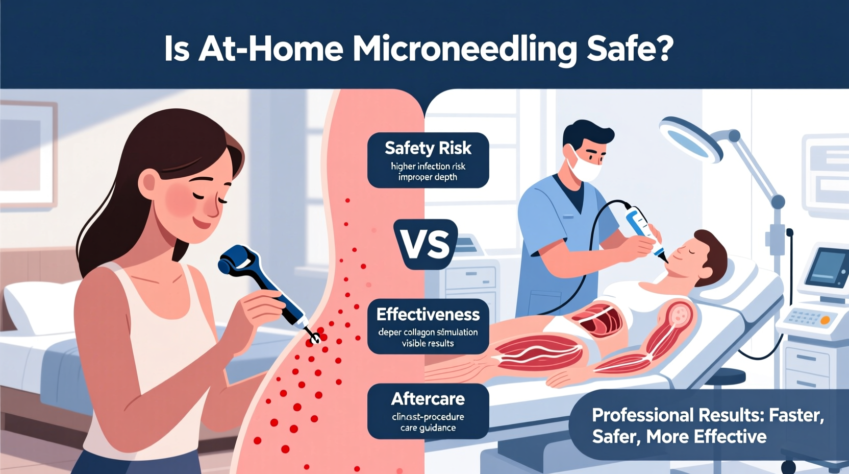 is microneedling at home safe and does it compare to professional results