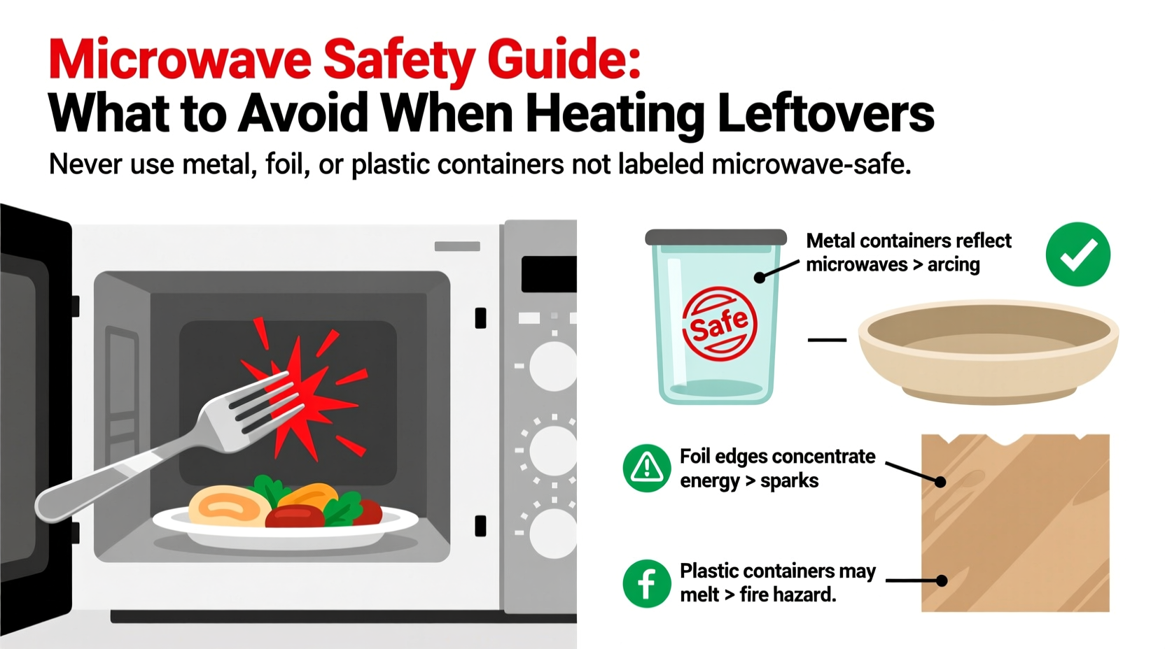 why does my microwave spark when i heat leftovers what to avoid