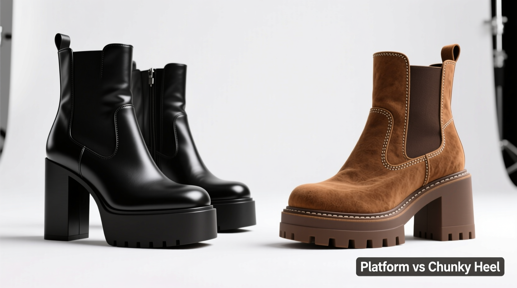 how to choose between platform and chunky heel boots