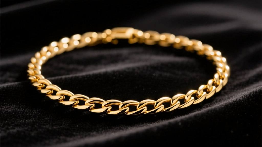 Elegant 14kt yellow gold Italian Figaro chain necklace draped over dark velvet, illuminated by soft, warm studio lighting.