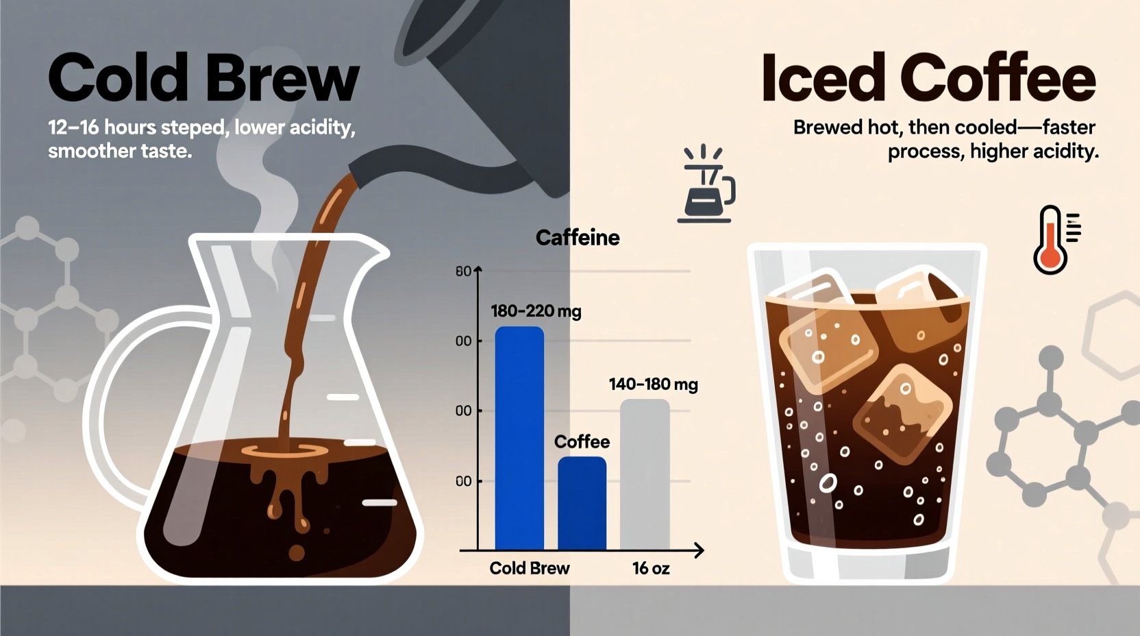 cold brew vs iced coffee is there really a caffeine difference