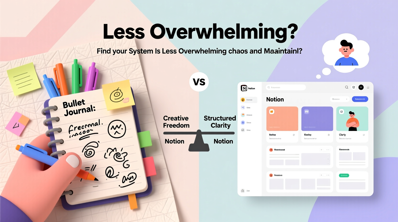 bullet journal vs notion which system is less overwhelming to maintain