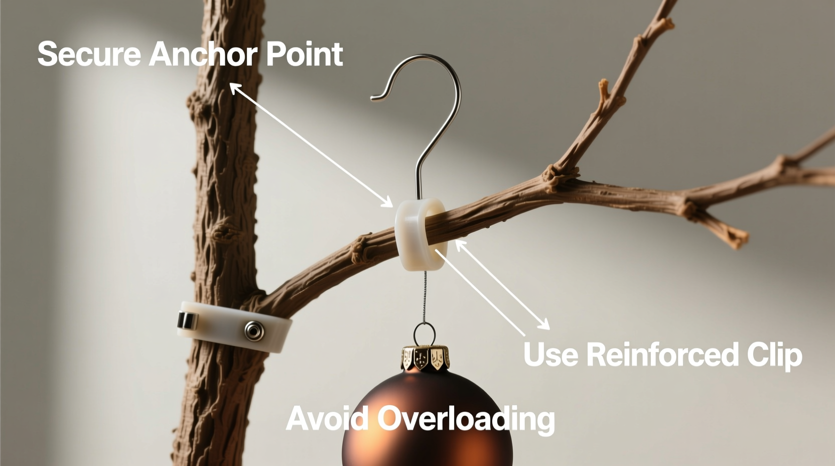 how to hang heavy ornaments safely on thin artificial tree branches